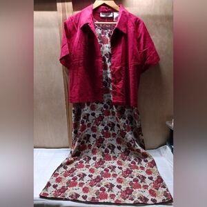 Victoria Holley 2pc Reversible Dress Set/Size 6/Floral, Long/ NWT